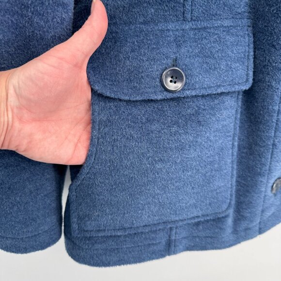 LL Bean Fleece Jacket Womens Medium Petite Blue Polyester Lined Pockets - Picture 5 of 8